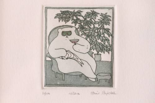 **RS17** Collectable signed & numbered (31 of 100) Harriet Brigdale framed etching titled "Relax"