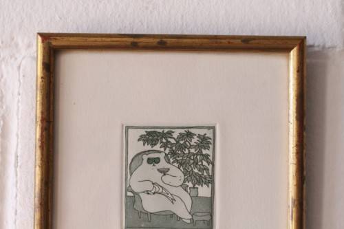 **RS17** Collectable signed & numbered (31 of 100) Harriet Brigdale framed etching titled "Relax"