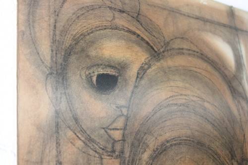 **RS17** Fantastic original signed Ben Macala (1938-1997) Abstract style painting with a glass front