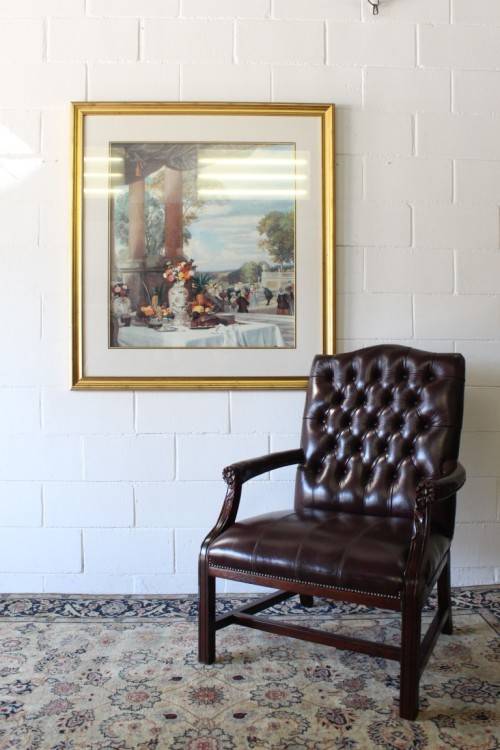 **RS17** Beautifully composed Victorian themed print framed behind glass in a gold frame