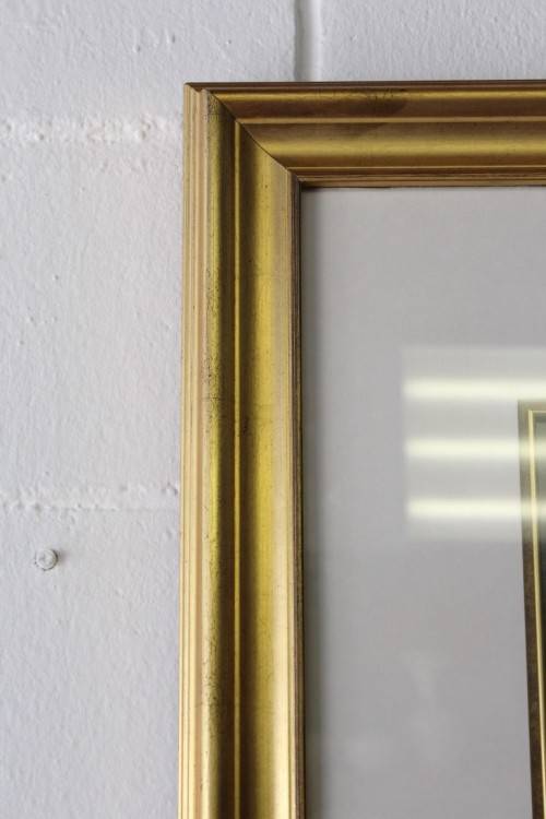 **RS17** Beautifully composed Victorian themed print framed behind glass in a gold frame