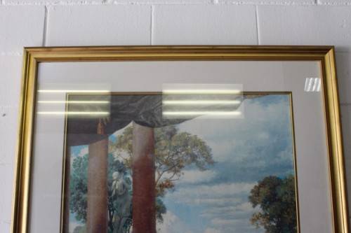 **RS17** Beautifully composed Victorian themed print framed behind glass in a gold frame