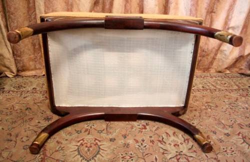 **RS17** A beautiful, well-made vintage French Empire style upholstered foot stool w/ gold gilding!