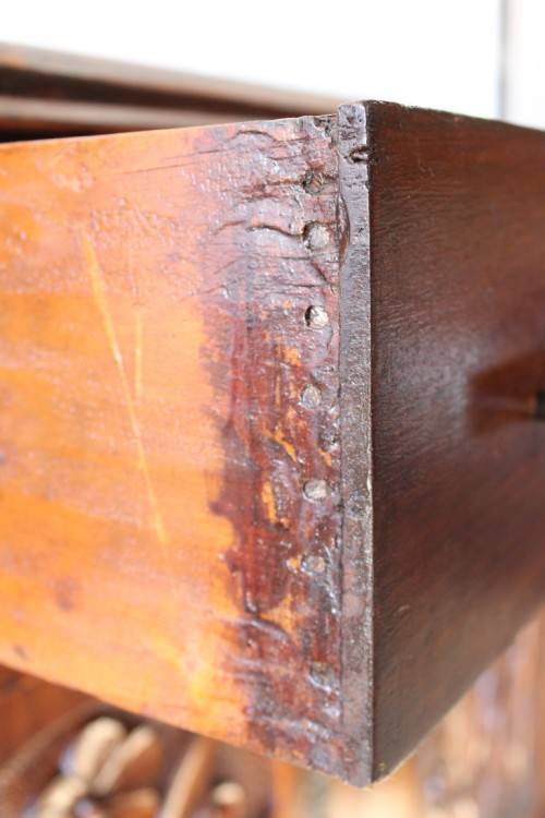 A gorgeous Victorian heavily carved solid Oak three-door side server with loads of drawer space!