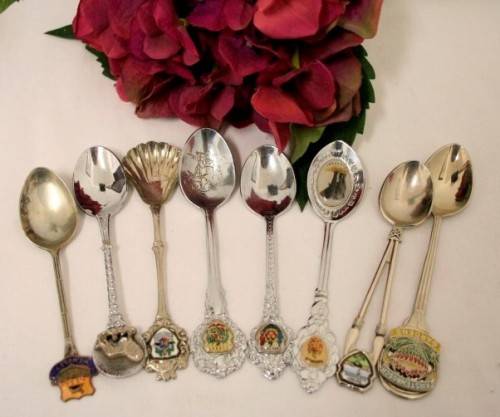 **RS17** A wonderful collection of eight assorted spoons, lovely to add to a collection.