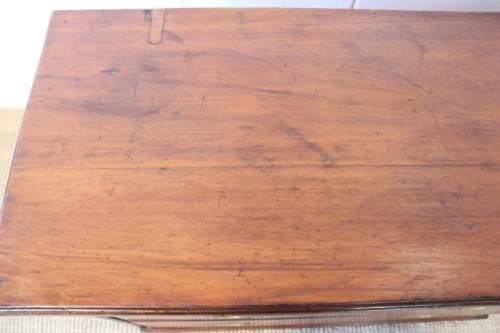 A rare antique Victorian "Campaign Furniture" 3-drawer chest of drawers w/ brass inlaid handles