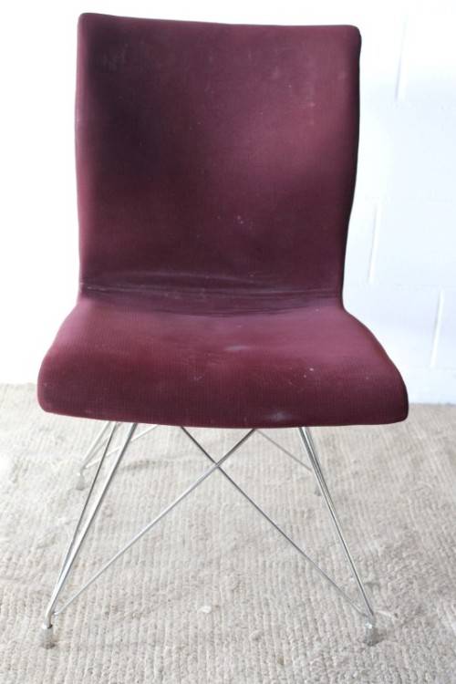 **RS17** A quality & modern styled "shaped" upholstered restaurant style dining chair in burgundy