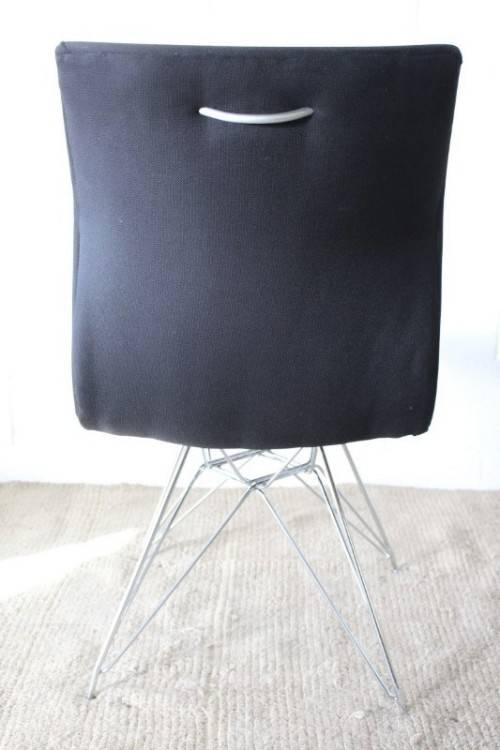 **RS17** Awesome modern, stylish "shaped" black upholstered restaurant styled chair - bid per chair