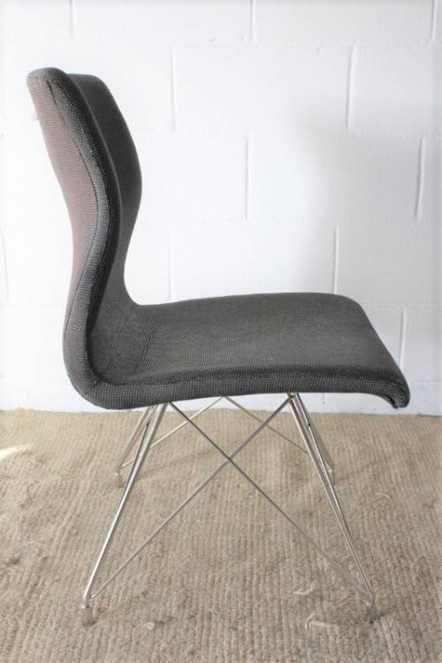 **RS17**A quality & modern styled "shaped" upholstered restaurant style chair in black & grey fabric