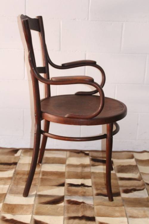 An incredible rare antique Edwardian solid oak bentwood armchair/ carver chair with pressed pattern