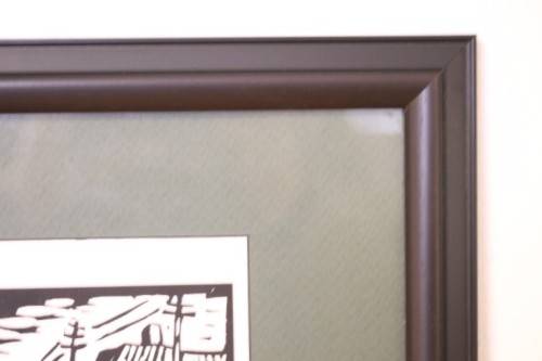 A superb rare original signed and frame"District Six" Gregoire Boonzaier (1909 - 2005) linocut print
