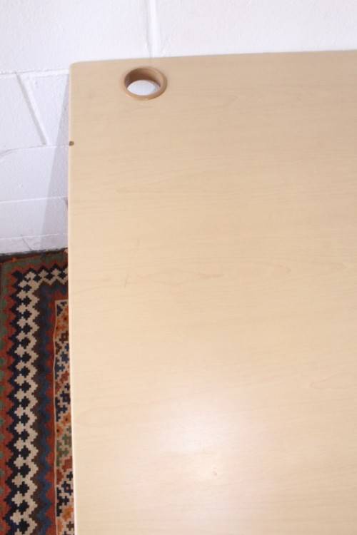 A larger 7-drawer cedar-colour desk with cable holes and a stationary top-drawer tray-Lifespace Sale