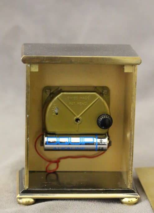 A beautiful vintage "Hamilton" brass battery operated clock, working. Lifespace Sale