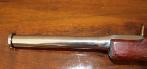 A fantastic wood with brass & metal embellishments vintage powder pistol. Awesome display piece!!!