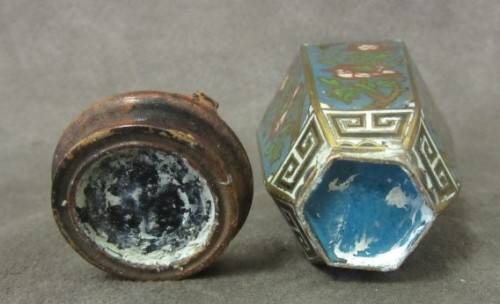 A hand painted solid brass urn vase with colourful floral detailing-Lifespace Sale
