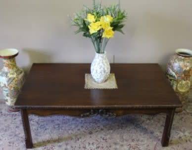 A large beautiful centre coffee table with stunning carved legs and sides. Lifespace Sale