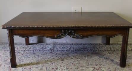 A large beautiful centre coffee table with stunning carved legs and sides. Lifespace Sale