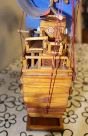Alarge & detailed (92cm x 78cm high) model sailing ship on a wood stand. Lifespace Sale