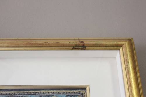 A large  vintage Thai Kalaga tapestry, embroided applique sequined framed picture. Lifespace Sale