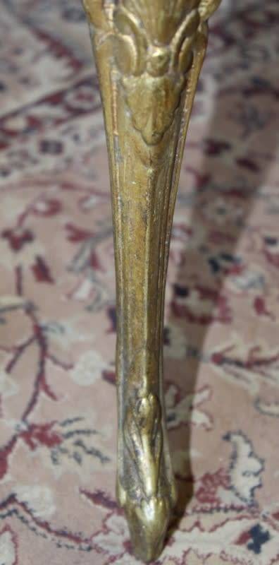 A lovely vintage marble and brass telephone table w/ a cushion, great in informal rooms!