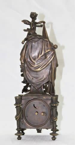 A beautiful Victorian bronze revival "cherub" boudoir mantle clock exquisite detail! -Lifespace Sale