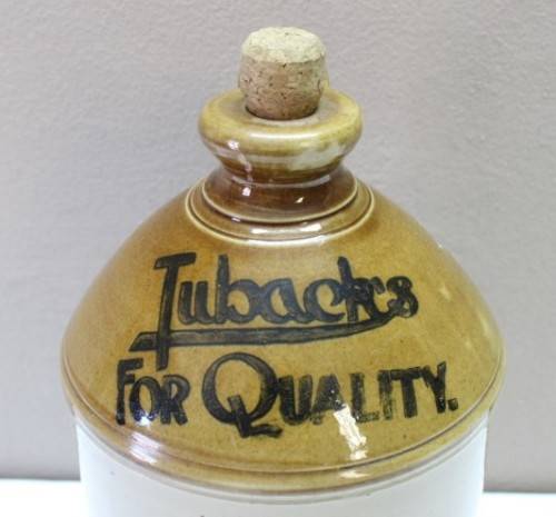 A original vintage 2 tone stoneware handled and corked "Vereeniging" ginger beer jar-Lifespace Sale