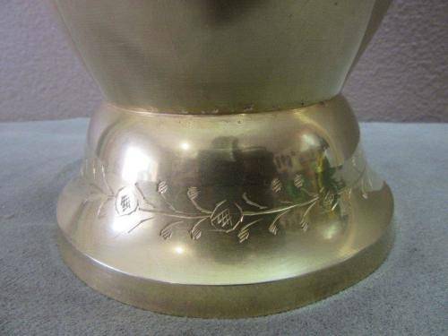 Vintage solid brass pitcher/ jug with ornate hand chased detailing-Lifespace Sale