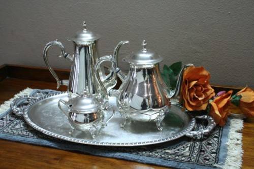 A beautiful Rega A1 SPC silver plated tea set w exquisite detailing in great condition.