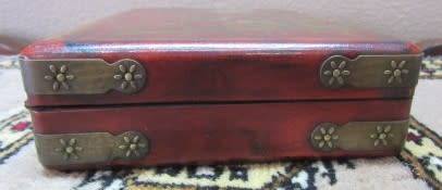 A gorgeous vintage Oriental jewellery box with a key. Lovely on a dresser!
