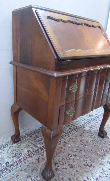 A vintage ball and claw writing bureau w/ two large drawers & pigeon holes. Lifespace Sale