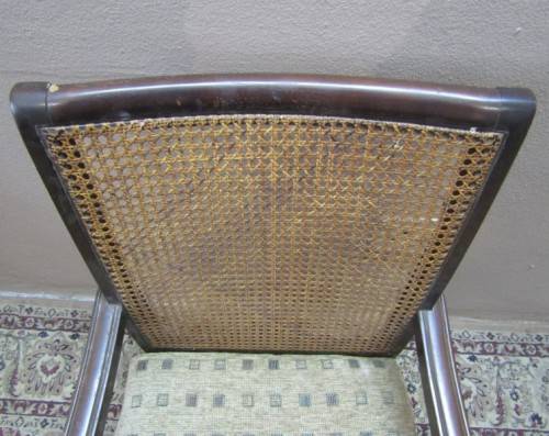 A gorgeous vintage Imbuia rattan backed rocking chair, fantastic in a sun room, patio, porch!!