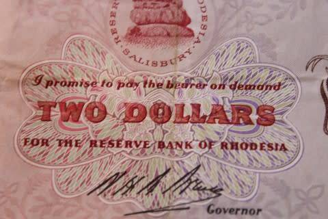 An awesome 1970 Rhodesian, Reserve Bank of Rhodesia, two dollars bank note! Lifespace Sale