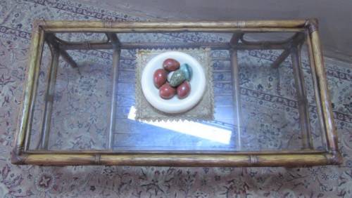 "Cane" coffee table in fantastic condition.Perfect in informal areas-Lifespace Sale