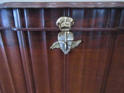 A stunning large solidly built "Kenbow" Imbuia trousseau kist with brass embellishments. Gorgeous!!!