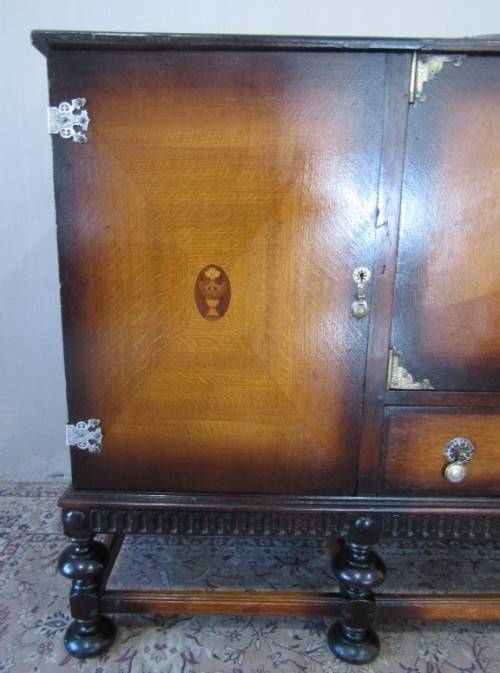 A large Victorian buffet/ side server cabinet w/ drawers, shelves, wine holder-Lifespace Sale