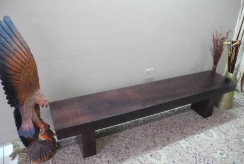 A stunning and sturdy 200cm Mahogany bench - great on a porch, patio or in a lapa!!!