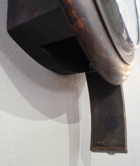 BARGAIN CLOCKS!!A vintage round Schulitis Schwar clock in a wood wall casing. Lifespace Sale