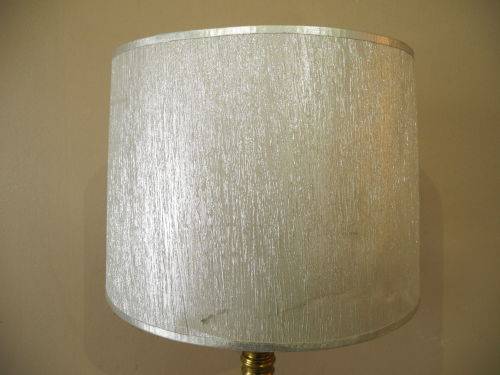 A stunning vintage Brass and marble base table lamp with a silver shade - very stylish.