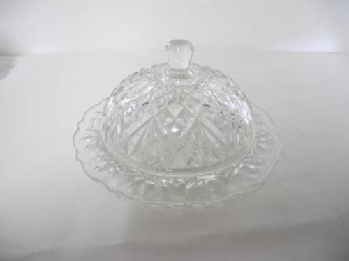 An amazing set of four  glassware including a butter dish ,bowl and ashtray-Lifespace Sale