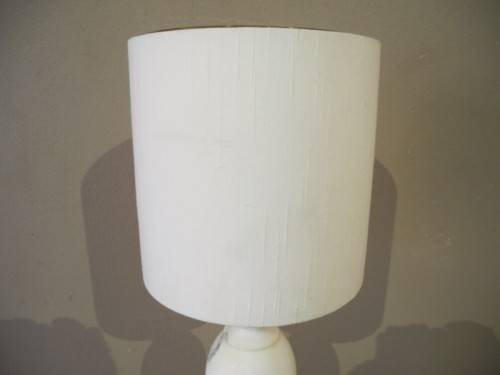 A beautiful solid marble table lamp with a lovely white lampshade-Lifespace Sale