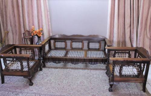 A fabulous Imbuia ball and claw riempie suite in amazing condition-Lifespace Sale