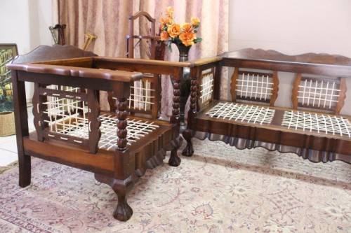 A fabulous Imbuia ball and claw riempie suite in amazing condition-Lifespace Sale