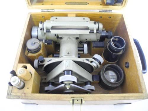 An awesome vintage Carl Zeiss Jena theodolite in its original case-Lifespace Sale
