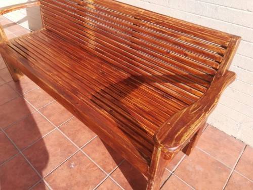 A fantastic well-made, sturdy vintage wood bench - perfect  in a lapa/ patio!Xmas sale