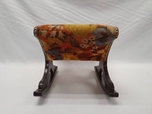 A pretty colourful vintage rocking foot stool with stud detail- Xmas Sale