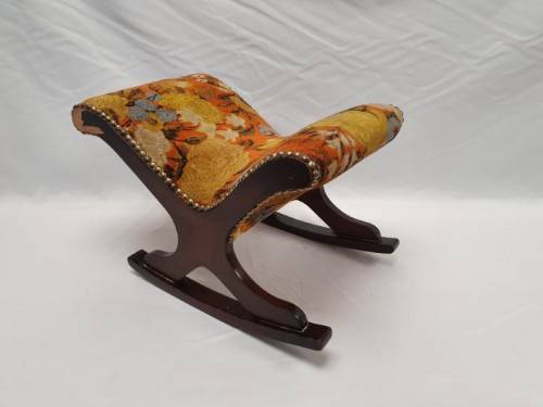 A pretty colourful vintage rocking foot stool with stud detail- Xmas Sale