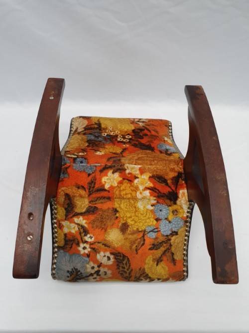 A pretty colourful vintage rocking foot stool with stud detail- Xmas Sale