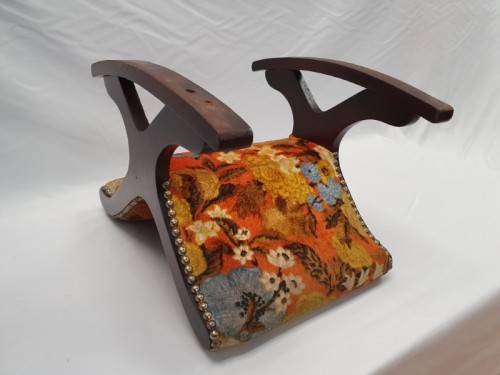 A pretty colourful vintage rocking foot stool with stud detail- Xmas Sale