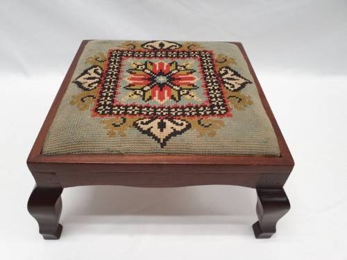 A pretty colourful vintage tapestry foot stool- Xmas Sale