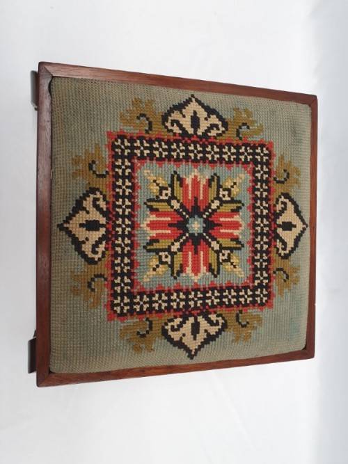 A pretty colourful vintage tapestry foot stool- Xmas Sale